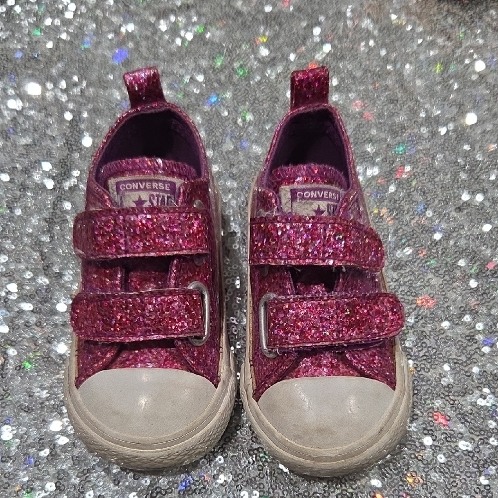 Converse Kids' Glittery Magenta Sneakers